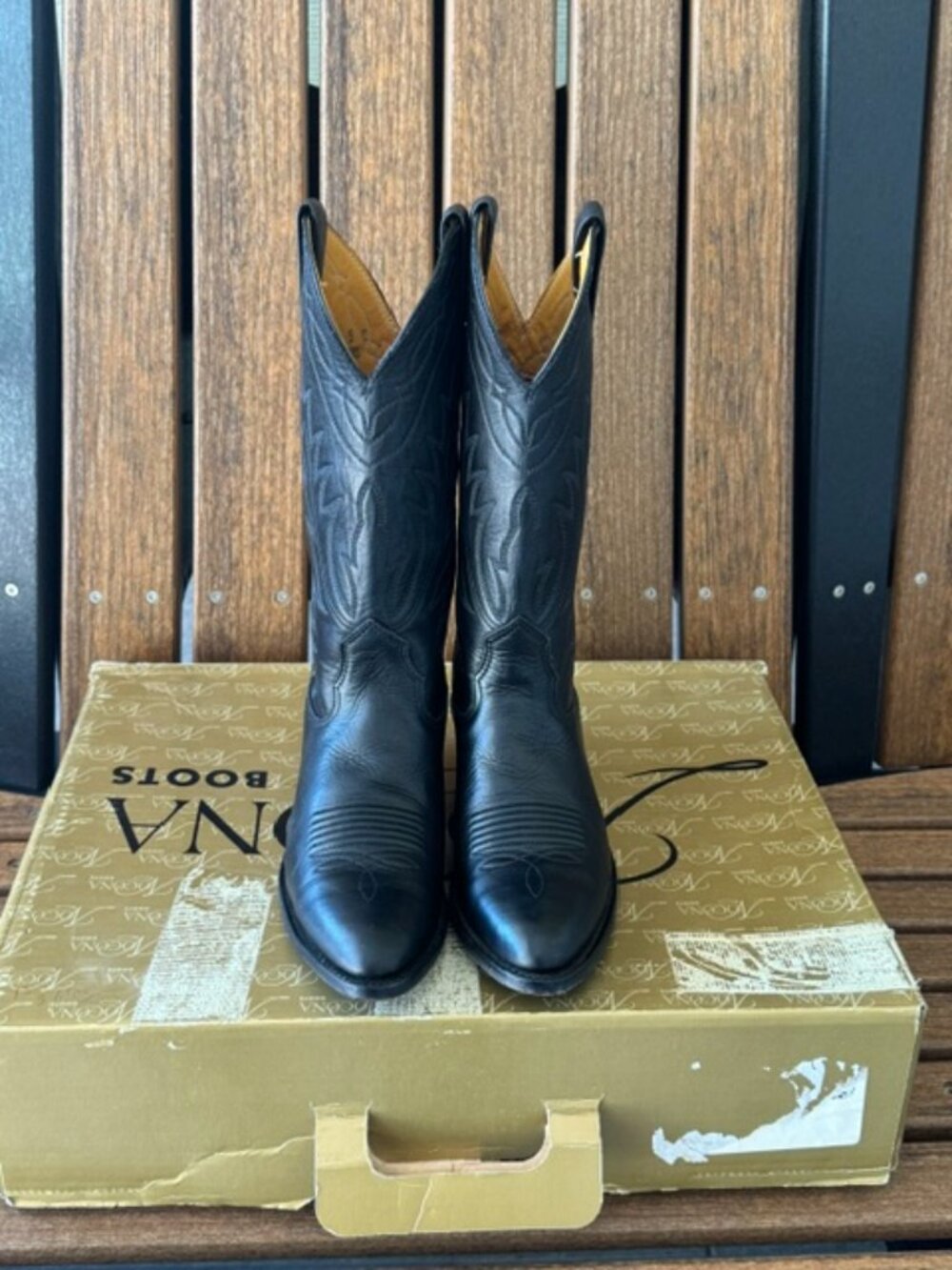 NACONA BLACK WESTERN BOOTS VINTAGE